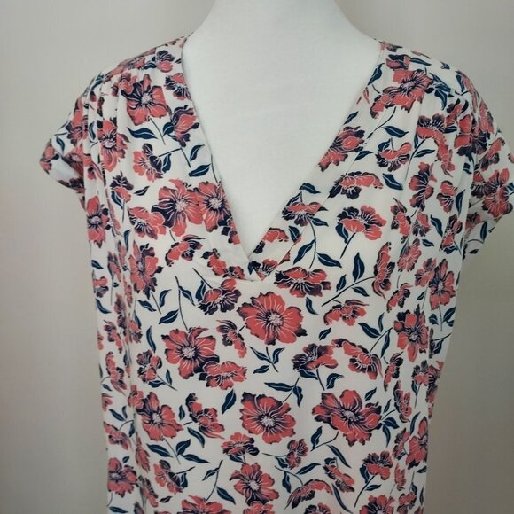 GAP Pink and Blue Floral Short Sleeve Sheath Dress - Picture 4 of 9